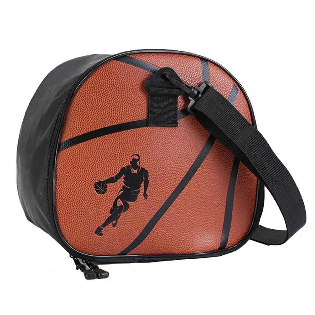 תיק כדורסל להסרה מתכווננת קיבולת גדולה נייד תיק כתף אחסון דמוי עור כדורגל, כדורעף, רוגבי S