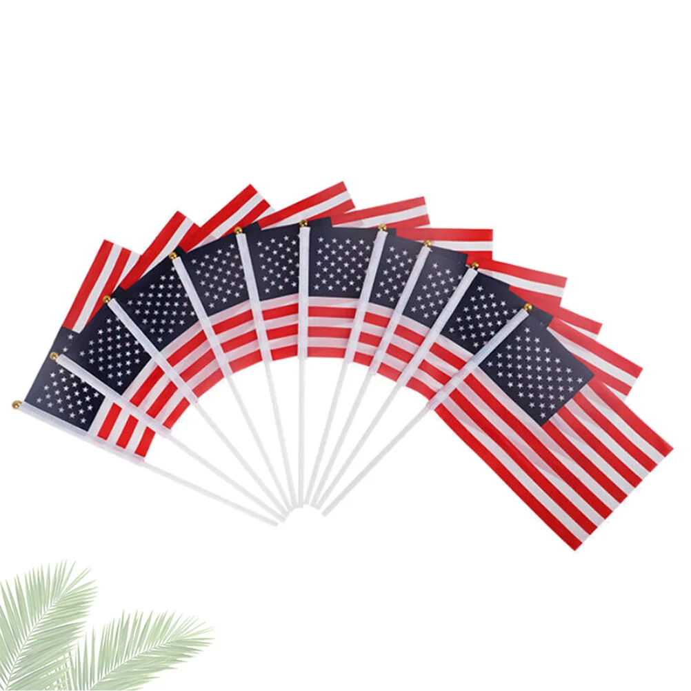 20pcs מזכרת יד אות הדגל האמריקאי באנר בסגנון יום העצמאות מזכרת האמריקאי צורת יד אות באנר