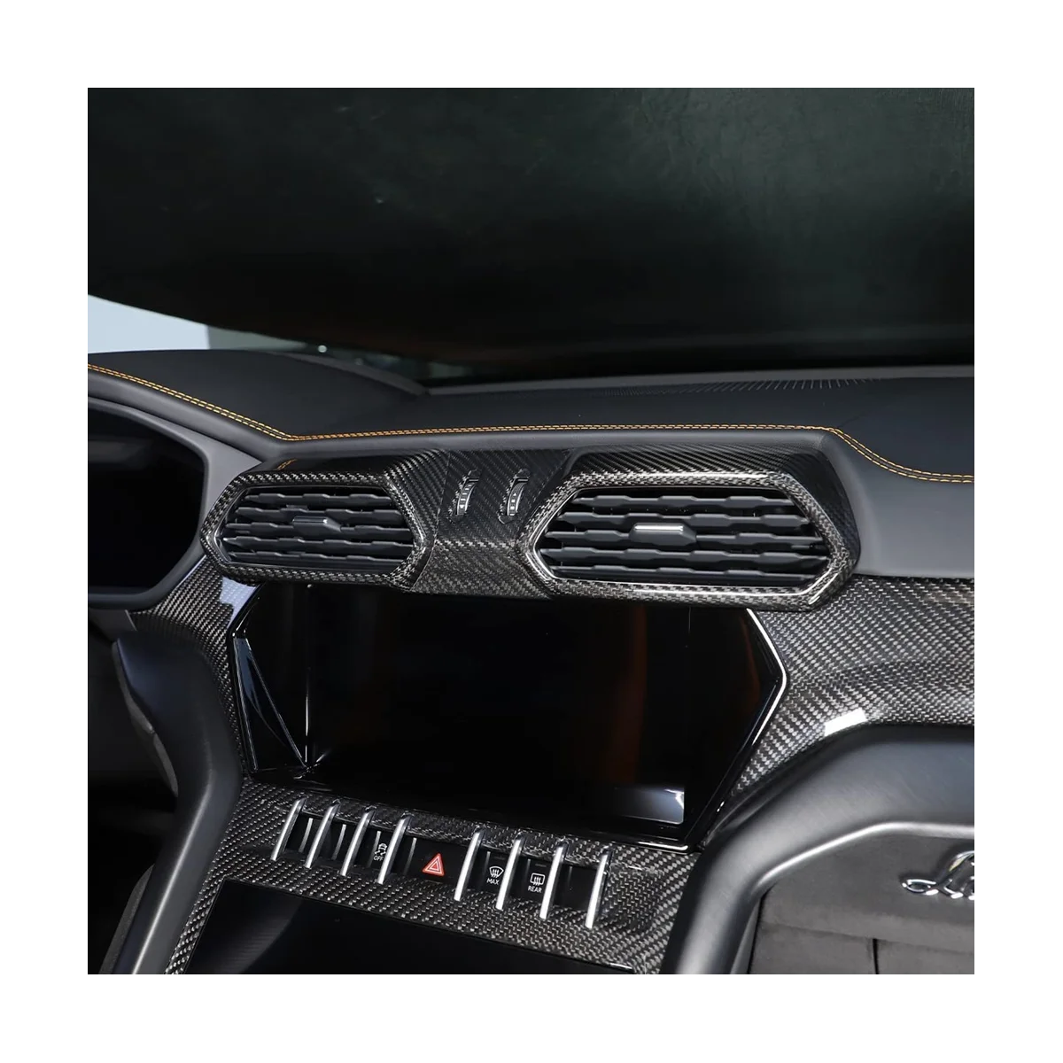 סיבי פחמן המכונית בקרה מרכזי מיזוג אוויר לשקע מסגרת הפנים אביזרים אורוס 2018-2021