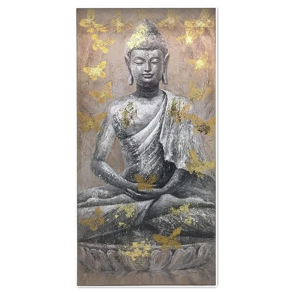 בודהה בד הזהב אמנות קיר תמונה פסל בודהיסט לשבת השראה פוסטר זן מדיטציה עיצוב הבית עיצוב חדר השינה