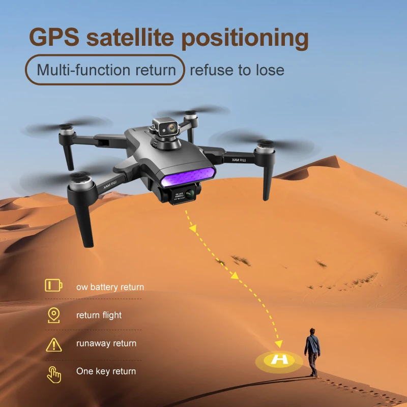 LU9 8K HD לצילום אווירי מתקפל Quadcopter עם לייזר התחמקות ממכשולים ו-GPS