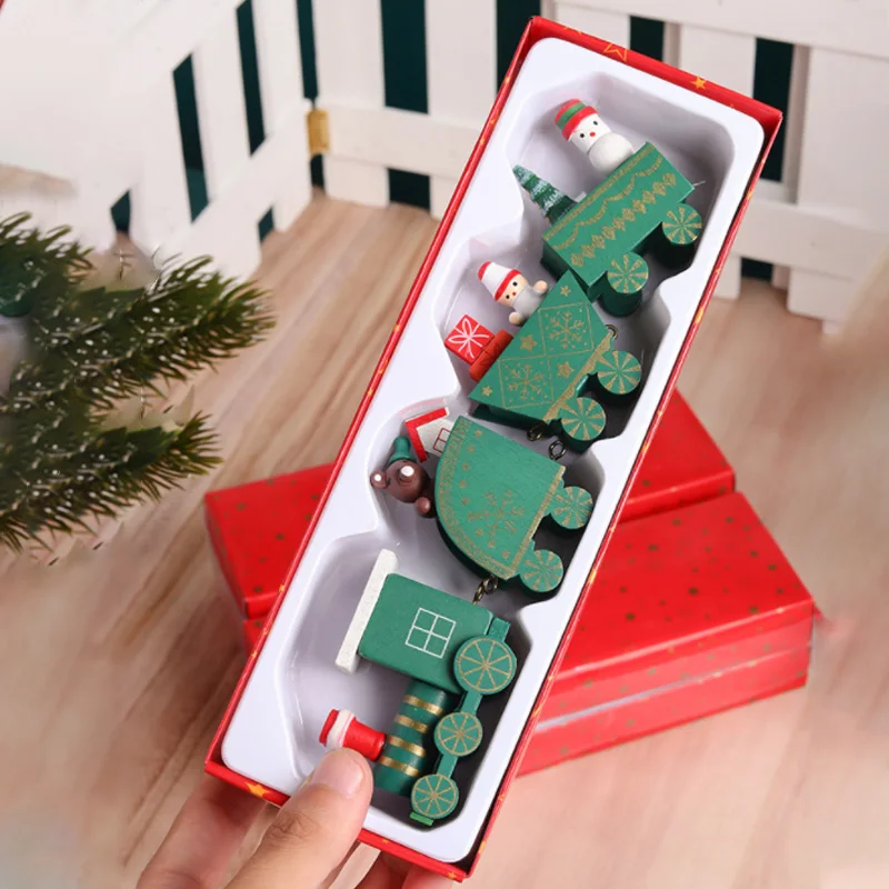 חג שמח צבוע הרכבת קישוט צעצועי עץ חג המולד מתנות שולחן עיצוב 2024 שמחים שנה החדשה, חג המולד עיצוב הבית.