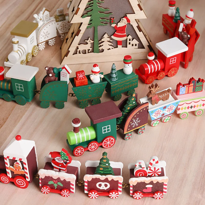 חג שמח צבוע הרכבת קישוט צעצועי עץ חג המולד מתנות שולחן עיצוב 2024 שמחים שנה החדשה, חג המולד עיצוב הבית.