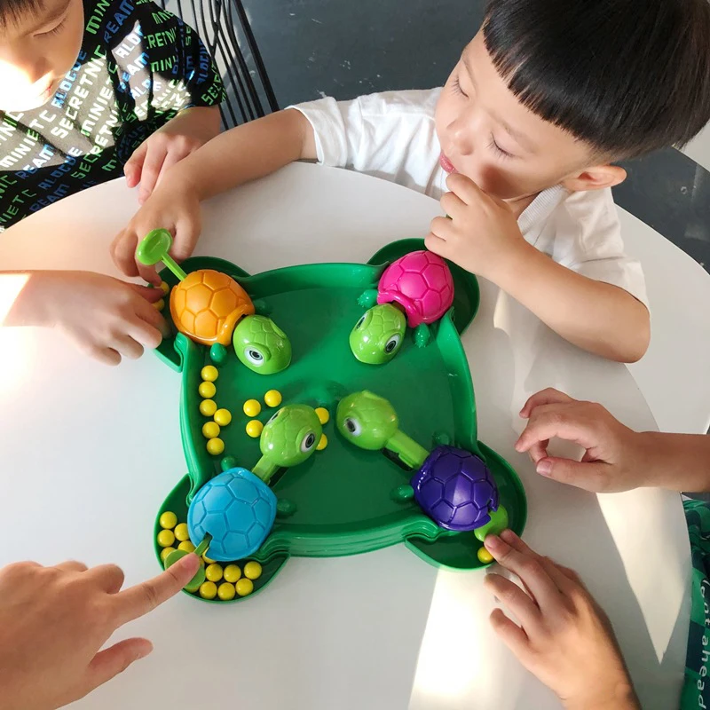 ילדים שולחן העבודה משחקים תחרותיים צבי לאכול שעועית בטוח לאינטראקציה בין ההורה לילד משחק בידור חינוכי להקל על הלחץ צעצוע