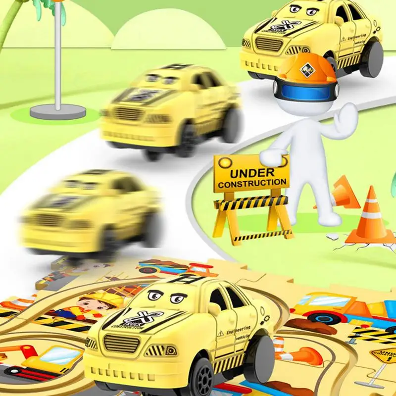 מכונית מרוץ מסלול חינוכי אינטראקטיבי הרכב לאתר DIY ילדים צעצועים לחג המולד, מתנת יום הולדת מכוניות צעצועים עבור ילדים בגיל הרך ילדים