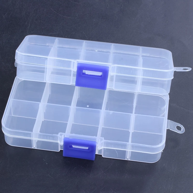 3Pcs פלסטיק נגדים אלקטרוניים רכיב בתיק קופסת 2Pcs 10-חריץ & 1Pcs15 חריצים