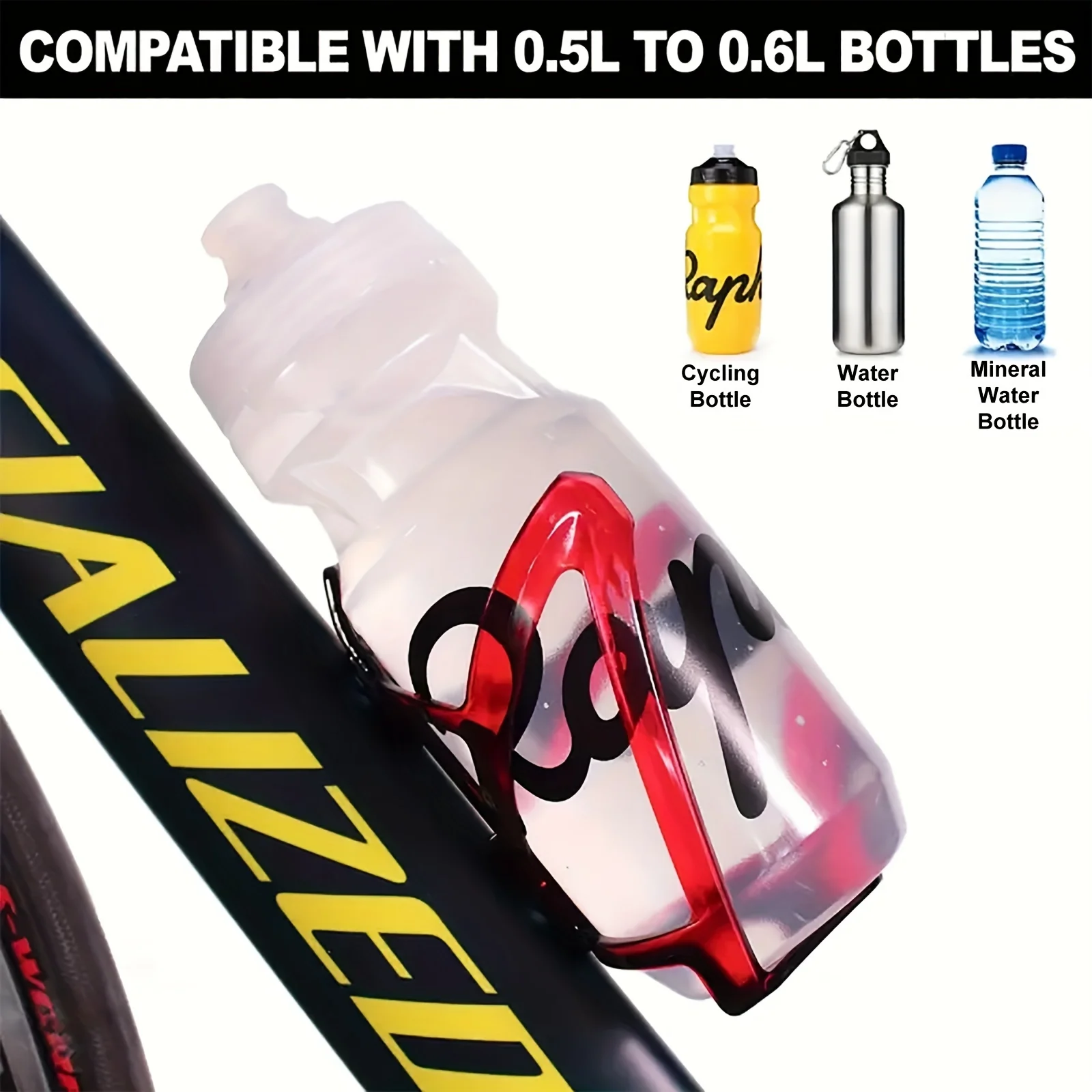 האופניים מים מחזיק בקבוק, אופניים בקבוק כלוב עמיד פלסטיק קל משקל רכיבה על אופניים מחזיק כוסות על MTB, אופני כביש, אופני הרים