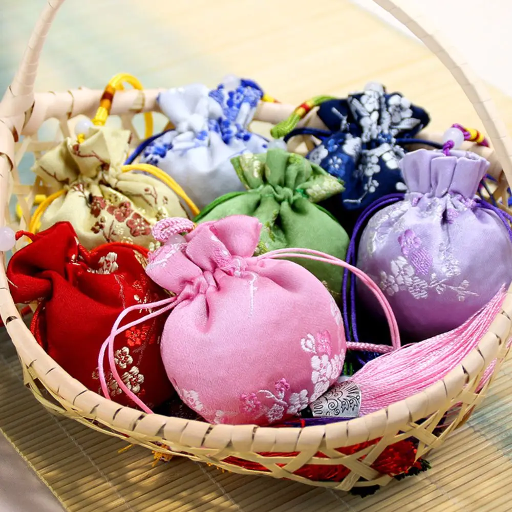 תכשיטים אריזה שזיף דפוס פרחים פסטיבל סירות הדרקון תיק בסגנון סיני שקית תכשיטים שקית אחסון נשים שקית