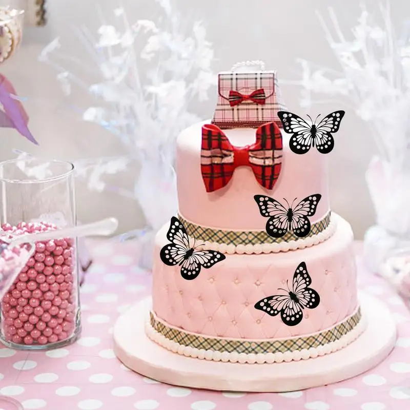 קיר 3D הפרפרים קישוטים צבעוניים, מדבקות אמנות מדבקות הסלון Toppers עוגת יום הולדת בשביל לחגוג חתונה קישוטים