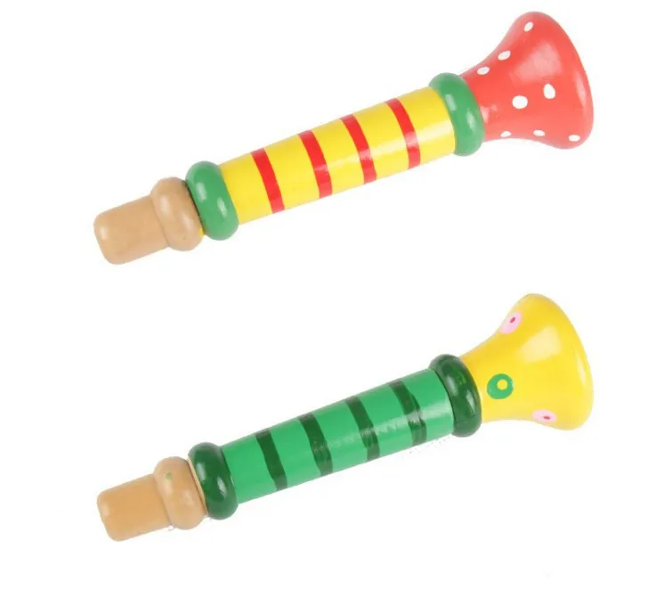 Orff צבעוני מעץ, כלי נגינה בחצוצרה ילדים מוקדם חינוך צעצועים מוסיקה התפיסה לילדים Intrumentos Mucicales