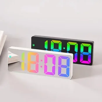 Smart LED שעון שליד המיטה דיגיטליים שעונים מעוררים שולחן עבודה שולחן אלקטרוני השולחן שעון נודניק השעון להתעורר שעון מעורר דיגיטלי