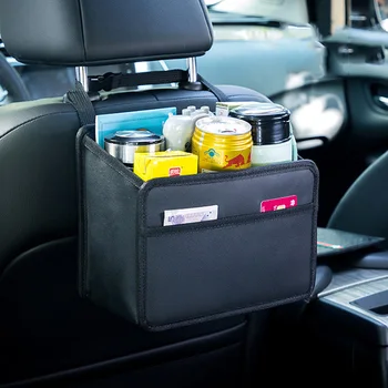 במושב האחורי של רכב אחסון תיק עור PU תלוי פח אשפה נייד טלפון מטריה קיבולת גבוהה מאכסנים לניקוי אביזרי רכב