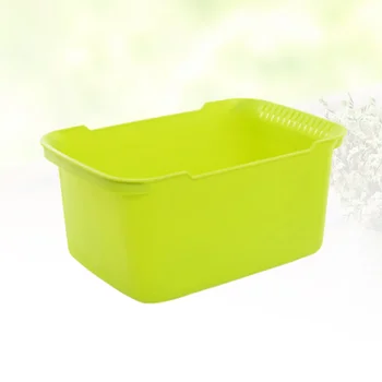 1PC כביסה סל פלסטיק מסננת עבור כיור סל ירקות ופירות כביסה סל (ירוק)