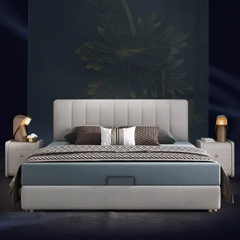 נורדי בחורה אסתטית במיטה תחת אחסון מינימליסטי מודרני סלון מיטה עץ לבן נסיכה ליטו Matrimoniale ריהוט חדר שינה