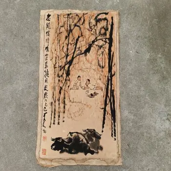 בן הקליגרפיה הסינית גלילה ציור צבוע ביד