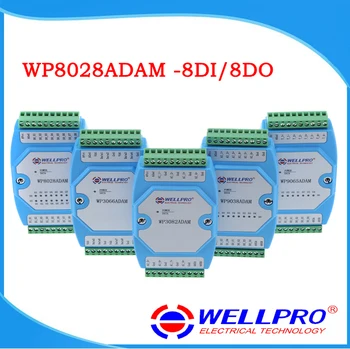 8DI / 8DO _ דיגיטלי קלט ופלט מודול / Optocoupler מבודד / RS485 MODBUS RTU תקשורת Wellpro WP8028ADAM