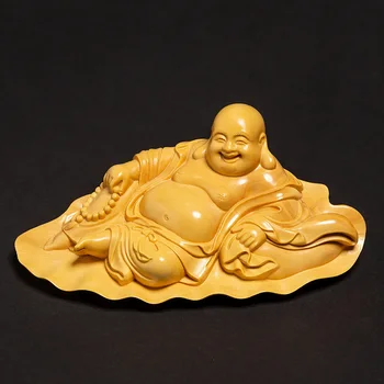 6cm ווד צוחק פסלי בודהה בודהה אביזרי רכב בודהיזם היד אמנות הפנג שואי מאיטריה גילוף מיניאטורי עיצוב הבית