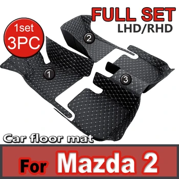 המכונית מחצלות על Mazda2 מאזדה 2 Demio טויוטה יאריס R DJ DL 2015~2022 עור שטיח שטיחים שטיחים פנים חלקים אביזרי רכב