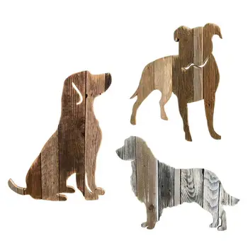 הכלב קיר קישוטים הכלב עיצוב חדר עץ אמנות קיר בצבע עץ דקורטיבי סימן כלב קישוטים עבור חדר השינה, הסלון, המשרד