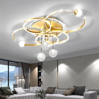 הסלון מנורת תקרה מודרנית LED חכמה נברשת Qingshe קריסטל השינה חינם תחבורה מקורה מנורות דקורטיביות
