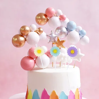 5PCS צבעוני דייזי פרח נר על עוגת יום הולדת טופר קישוט ילדים קוריאה לבן חמניות קינוח אספקה