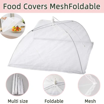 מזון מכסה רשת מתקפלת במטבח נגד זבוב חרקים יתוש אוהל כיפה נטו מטריה פיקניק להגן על צלחת כיסוי אביזרים למטבח