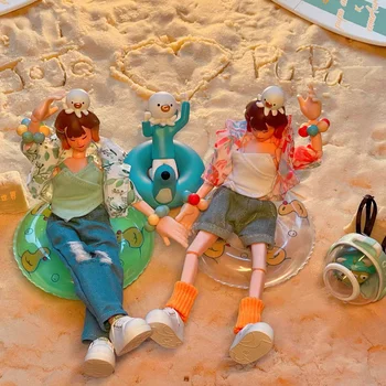 Come4arts החוף שלי סדרה עיוור תיבת דמויות פעולה להפתיע את מניחה את התיק Decoratio שולחן העבודה אוסף מודל ילדים מצחיק צעצוע מתנות