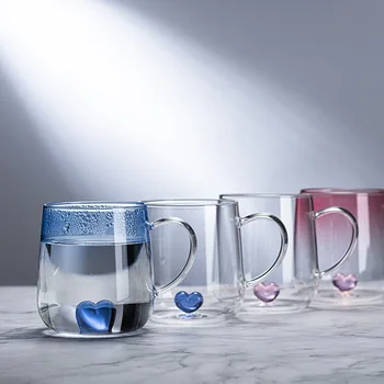 יצירתי אוהב זכוכית כוסות שיפוע ארוטי כמה לב חם כוס חלב, מיץ, קפה כוס מים כוס קפה ספלים כוסות