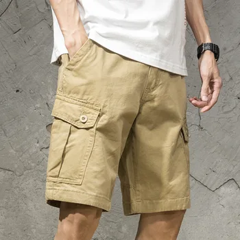 גותי מטען מכנסיים גברים של האופנה מותג תוספות כל משחק בסגנון יפני מגמה מקרית רופף חמש רבע המכנסיים בקיץ דק 5 נקודות