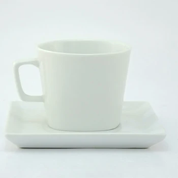 לבן טהור קרמיקה כוס קפה עם כוס, צלחת מעופפת פשוט וגאוני כוס קטנה צלחת באירופה