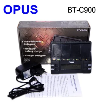 אופוס BT-C900 V2.1 דיגיטלי חכם 4 חריצי LCD סוללה מטען עבור סוללות 9V
