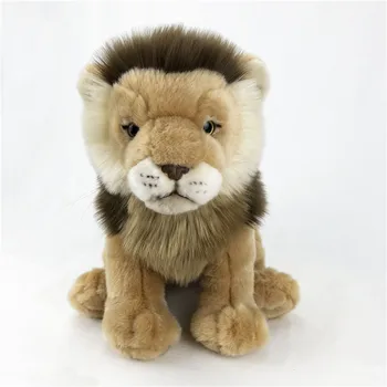 [מצחיק] גן החיות 25cm הסימולציה דומה למציאות אריה צעצועים קטיפה רך אריה חיות מפוחלצות בובה ליום הולדת מתנות חג המולד לילדים