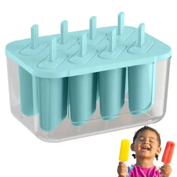 גלידה, ארטיק עובש DIY גלידה מכונת קרח תוצרת בית קופסה עם מקל קרח-לולי התבנית על מגש קוביות הקרח גאדג ' טים למטבח