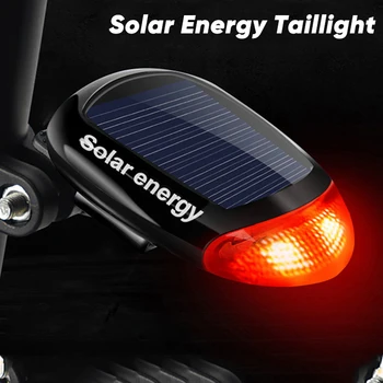 אופניים 2 LED פנס אחורי אנרגיה סולארית רכיבה על אופניים אור אחורי כביש אופני הרים אנרגיה סולארית אור הזנב לילה רכיבה על אופניים בטיחות אדום המנורה