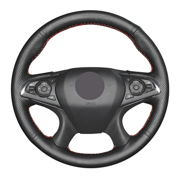 ביד לתפור שחור עור מלאכותי המכונית כיסוי גלגל הגה עבור ביואיק לקרוס 2016