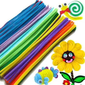 100pcs/סט שניל נובעת מקלות צבעוניים לילדים צעצוע בגן DIY מלאכת-יד חומר יצירתי צעצועים חינוכיים צבע אקראי