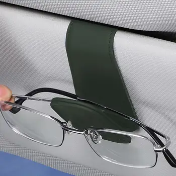 משקפי שמש קליפ עבור הרכב מגן שמש אוניברסלי עור PU המכונית שמשיה משקפיים מקרה משקפי שמש קליפ כרטיס כרטיס להופעה עומד אטב