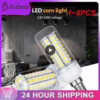 1~8PCS 5730 E27 LED אור תירס מנורת חיסכון באנרגיה אורות Led מנורת 110V 220V Lampada נר המבחנה נורות LED תירס