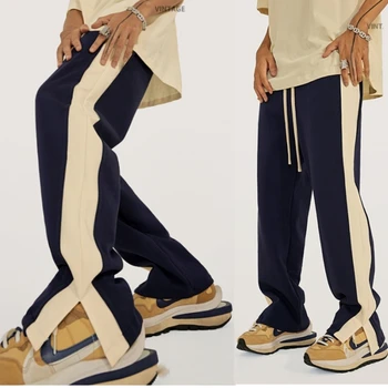 Hiphop מנהיג Oversize היפ הופ כותנה לתפור מכנסיים גברים הרמון מטען קניה ווסט מוגבל האחרון מכנסיים מכנסיים Traf