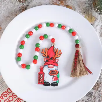 עץ חרוזים עם תליון חגיגי חג המולד עץ, חרוזים עיצוב ציצית Gnome תליון הקיר תלויים קישוטים החווה גרלנד הבית.