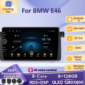 QLED אנדרואיד מסך 11 רדיו במכונית מולטימדיה נגן וידאו עבור BMW E46 M3 1998-2006 4G WIFI GPS ניווט Carplay DVD יחידת הראש