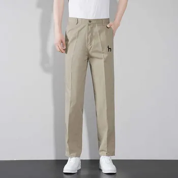 קיץ, סתיו, גולף גברים רפויים צינור ישרה מכנסיים עסקי מזדמן אופנה ג ' נטלמן כותנה גברים לובשים HAZZYS Colthing