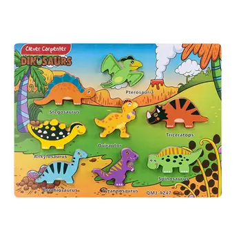 דינוזאור חידות לילדים בגילאים 3-5 עץ חיים פאזל החינוך של מונטסורי לגן צעצועים מתנות צבעים צורות & 