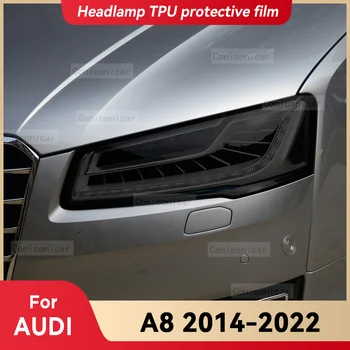 עבור אאודי A8 2014-2022 מכוניות כיסוי מגן לצלם מול אור שחור TPU Anti-scratch פנס גוון המדבקה אביזרים