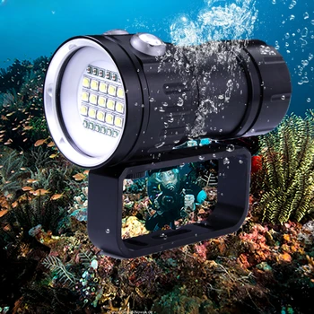 סופר מבריק צלילה פנס נייד IPX8 מתחת למים עמיד למים לפיד המנורה להדגיש 20000Lumens טקטי המצלמה מלא אור