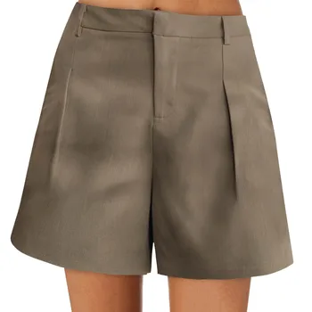 אופנה נשים חליפה של מכנסיים קצרים 2023 חדש חופשי בקיץ דק בחוץ, ללבוש מזדמנים ישר מכנסיים קצרים גבוהה המותניים חם המכנסיים אופנת רחוב