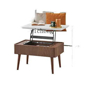 XC הנורדית המודרנית פשוטה דירה קטנה בסלון פונקציונלי אחסון תה שולחן נשלף Liftable ארוחה טבלה דו-שימושי