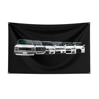 90x150cm טרנט ג ' קסון מכונית הדגל פוליאסטר Prlnted Raclng מכונית הדגל עבור עיצוב 1