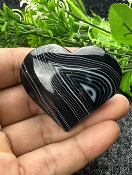 טבעי, אבן אוניקס השחור אוהב את הלב מינרלים דגימה אהבה יד מגולף ריפוי הילה כוח רוחני אבן פס תפילה Meditatio