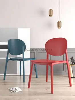 בית מודרני מינימליסטי הכיסא נורדי ההגירה צואה סלון שולחן אוכל, כיסא מפלסטיק מעובה איפור הכיסא